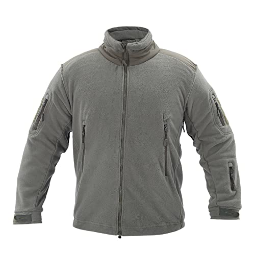 Generic Herren Fleece Jacke Full Zip Outdoor Wander Trekking Herren Fleecejacke Military Outdoor Winddichte Jacke Polar-Fleecejacke mit durchgehendem Reißverschluss (in Übergrößen erhältlich) von Generic