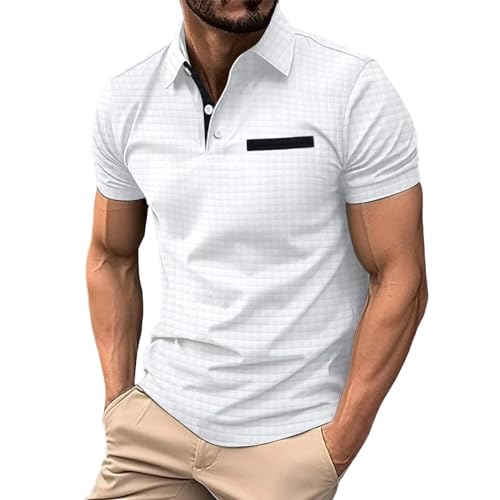 Generic Herren Kurzarm Poloshirts Atmungsaktiv Polo Golf T-Shirts,Poloshirt Herren Dunkelblau,Leinen Poloshirt Herren,Long Poloshirt Herren,Poloshirt Schwarz Herren,Poloshirt Kurzarm Mit Brusttasche von Generic