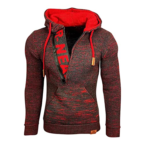 Herren Langarm Kapuze Sweatshirts Komfortable Männer Langarm Kapuzenpulli Herbst Winter Frühling Langarm Kapuzenpullover für Herren mit Zugband Lockere All Match von generic