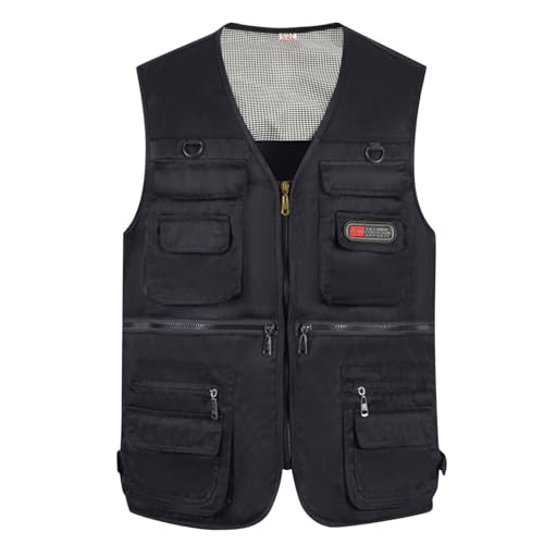 Generic Herren Outdoor Weste Mit Vielen Taschen Schnelltrocknend Multifunktions Weste FüR Angler Wander Multifunktions Weste Arbeit Reise Fotografie äRmellos Jacke Mit Vielen Praktischen Taschen von Generic