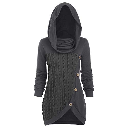 Hoodie Damen Pullover Kleider Damen Langarm Strickkleid mit Kapuze Herbst Winter,große Größe Sweatkleid Strick Longpullover Enge Freizeitkleid von Generic