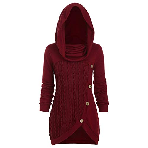 Hoodie Damen Pullover Kleider Damen Langarm Strickkleid mit Kapuze Herbst Winter,große Größe Sweatkleid Strick Longpullover Enge Freizeitkleid von Generic