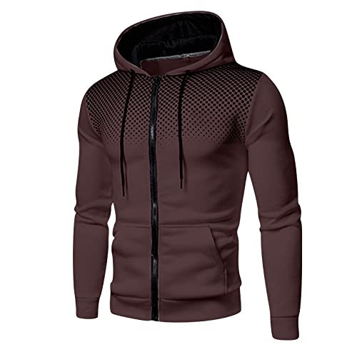 Hoodie Herren,Pullover Herren Tupfen Zip up Langarm Hoodie mit Kapuze Reißverschluss Kapuzenpullover Sweatjacke Casual Sport Herbst Winter Sweatshirt Lose Kapuzenjacke Kapuzenpulli Pulli von Generic