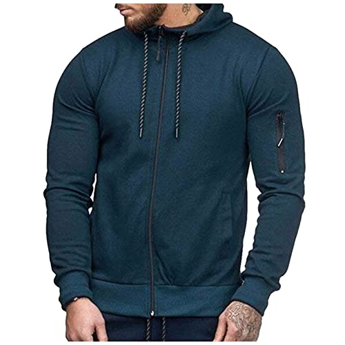 Generic Hoodie Herren Kapuzenpullover Sweatjacke Kapuzenjacke Sweatjacke mit Kapuze Männlich Kapuzenpullover Zweifarbiges Colorblock Sportswear Top für Herren von Generic