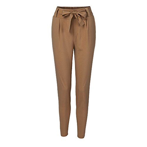 Generic Damen Paperbag High Waist Hose Elegant Sommerhose Slim Business Hosen Frauen Stoffhose Freizeithose mit Schleife Khaki S Generic Damen Paperbag High Waist Hose Elegant Sommerhose Slim Business Hosen Frauen Stoffhose Freizeithose mit Schleife Khaki S von Generic