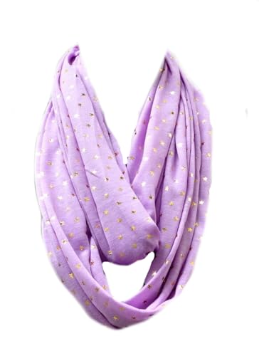 Jersey Loop Schal Tuch Halstuch Rundschal Schlauchschal Schmetterling Sterne glitzer (Lila Sternen) von Generic