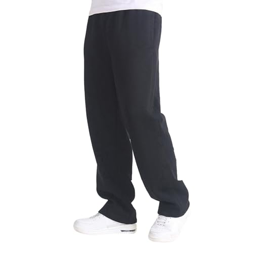 Generic Jogginghose Herren Baggy Weites Bein Baumwolle Elastische Taille Sweatpants Breite Jogging Hose Lang Sporthose Track Pants Men Sweathose Joggpants Graue Jogginghosen für Herren mit Taschen von Generic