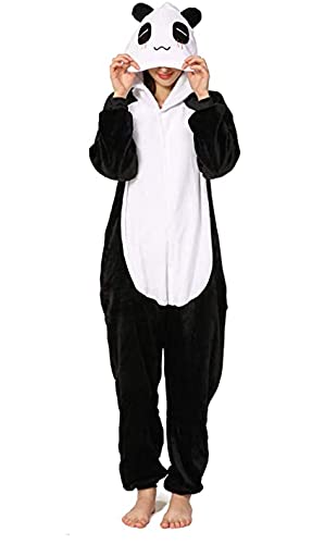 Generic Joy Start Unisex Adult Onesie Pajamas, Plush Cosplay Animal One Piece Halloween Carnival Costume Sleepwear Homewear (Giant Panda, Large) von Generic