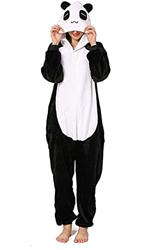 Generic Joy Start Unisex Adult Onesie Pajamas, Plush Cosplay Animal One Piece Halloween Carnival Costume Sleepwear Homewear (Giant Panda, Small) von Generic