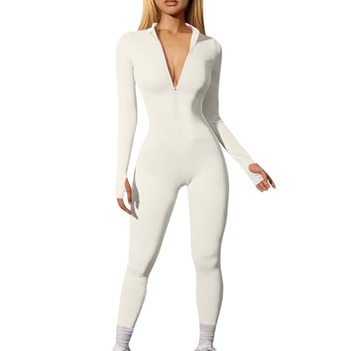 Generic Jumpsuit Damen, Damen Jumpsuit Skims Lounge Set Jumpsuit Eng Damen Sexy Rückenfrei Jumpsuit Damen Langarm Einteiler Sport Tights Pilates Outfit Damen Set Pink Jumpsuit Jumpsuit (A01,XXL) von Generic