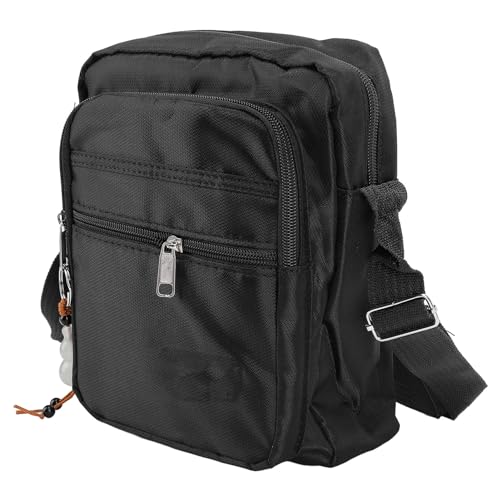 Generic Kompakte Männer Wasserdichtes Oxford -Stoff Umhängetasche, Verstellbare Schultermänner Schlinge für Business Office School (Black) von Generic