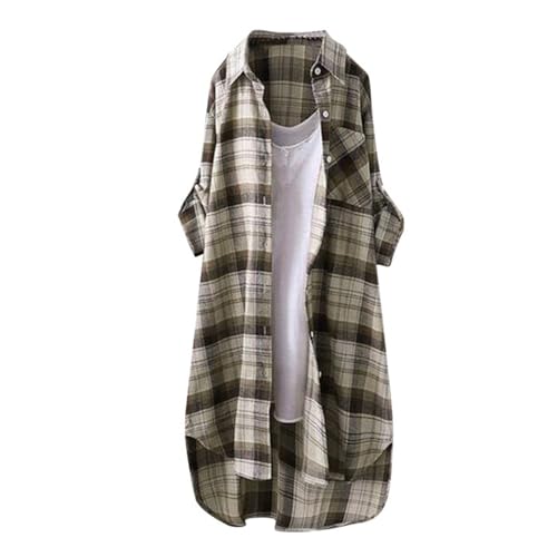 Generic Lange Bluse Damen Leinenhemd Lang Kariert Shirt Frühling Revers Langarmshirt Knopfleiste Hemd Leinenbluse Lose Longbluse Blusenshirt Oberteile Tops Generic Lange Bluse Damen Leinenhemd Lang Kariert Shirt Frühling Revers Langarmshirt Knopfleiste Hemd Leinenbluse Lose Longbluse Blusenshirt Oberteile Tops von Generic