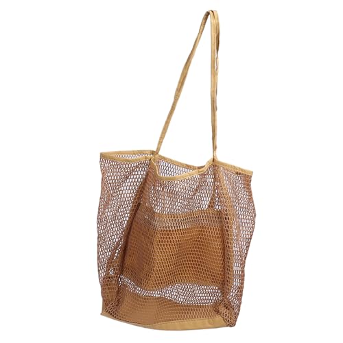 Generic Langlebige Mesh Beach Pooltasche, Multifunktionale Reisehandtasche für Strandwesentliche, Frauenumhängetasche für Frauen (Khaki) von Generic
