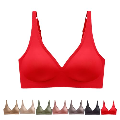 Generic Lavania - Nahtloser Premium Komfort BH,Eine Weiche Und Elastische Unterstützung mit herausnehmbarer Polsterung (Red,S) von Generic