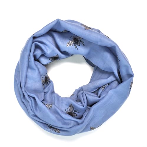 Generic Loop Schal Halstuch Schals Rundschal Schlauchschal Loopschal Tücher Damenschal Biene Muster Damen (Hellblau) von Generic