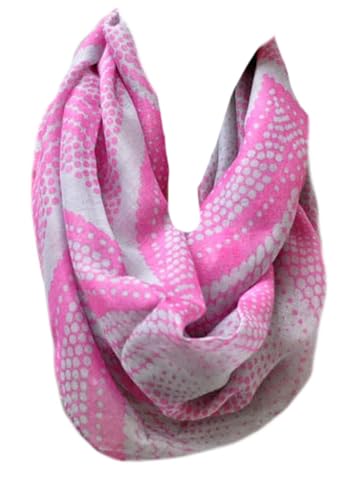 Loop-Schal Halstuch uch Schlauchschal Loopschal Rundschal Damenschal mit Punkte Muster (Grau-pink) von Generic