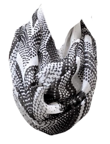 Loop-Schal Halstuch uch Schlauchschal Loopschal Rundschal Damenschal mit Punkte Muster (Weiß-schwarz) von Generic