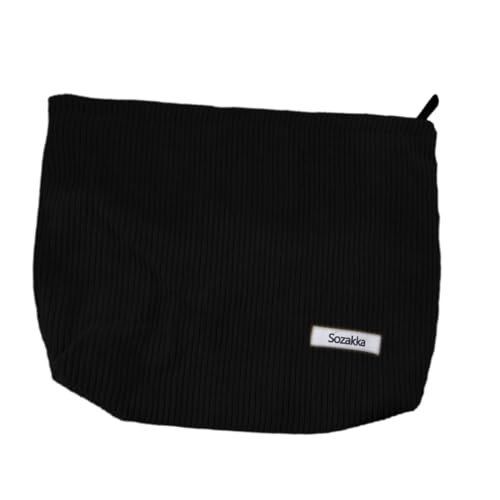 Generic Make-up-Tasche, Cord-Kosmetiktasche, Reise-Kulturbeutel, Make-up-Organizer für Parfüm, Schwarz von Generic