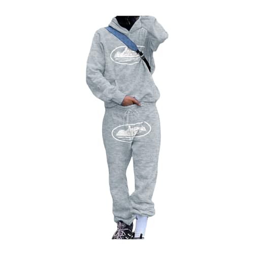Generic NOFS Jogginganzug Streetwear Tracksuit für Herren | Buchstaben Drucklose Hoodies und Jogginghosen Y2K Männer | Hip Hop Hose Trainingsanzüge Pullover Lässig Oberteile und Sporthosen von Generic