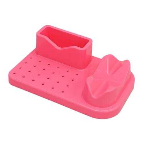 Generic Nagelkunst Poliermahlen Organizer 20 Löcher Bohrhalter Halter Schreibtisch Tragbares Leichtgewicht großer Kapazitätsdisplay -Bits, Dunkelrosa von Generic