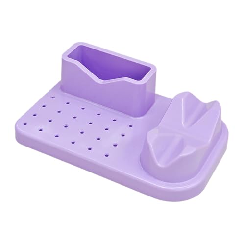 Generic Nagelkunst Poliermahlen Organizer 20 Löcher Bohrhalter Halter Schreibtisch Tragbares Leichtgewicht großer Kapazitätsdisplay -Bits, Lila von Generic