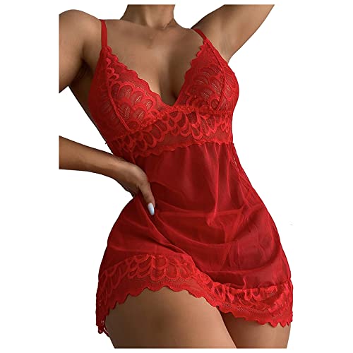 Negligee Damen Sexy Große Größen Klassische Reizwäsche Nachtkleid Satin Mastektomie BH mit Unregelmäßiger Hem für FrauenBequeme Frau Morgenmantel Nachtwäsche von Generic