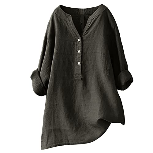 Generic Oversized Tshirt Damen Damen Top Schwarz Gothic Mode Women Striped Color Block Oversized Sweatshirt Women Oversized Striped Color Block Long Sleeve Crew Neck Shirt mit Gummizug Grau 3XL von Generic