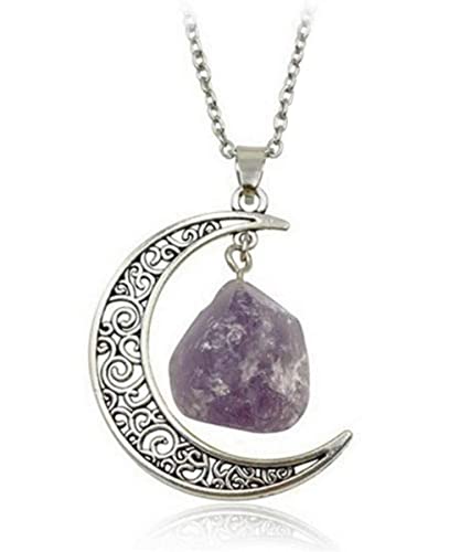Generic PULABO Natürlicher Quarz Kristall Mond Anhänger Kristall Halskette Schmuck für Frauen Wunderbares Weihnachtsgeburtstagsgeschenk (A, 1 Stück) langlebig von Generic