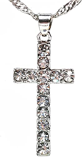 Generic PULABO Sterling Silber Kreuz Anhänger Halskette für Frauen, Strass Kreuz Halskette Zirkonia Kreuz Halskette für Frauen tragbar von Generic