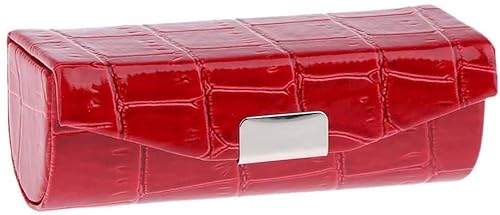 Generic PULABO Weiches PU-Leder Alligator Texturierte Damen Lippenstiftetui mit Spiegelgeldbörse Lippenstifthalter - Rot, wie beschrieben tragbar von Generic