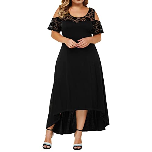 Generic Plus Size Maxikleider Mode Sommerkleid Damen Blumendruck V-Ausschnitt Abendkleid Kurzarm Freizeitkleid Kurzärmliges Kleid mit für in Übergröße Schönes Tunikakleid Partykleid von Generic