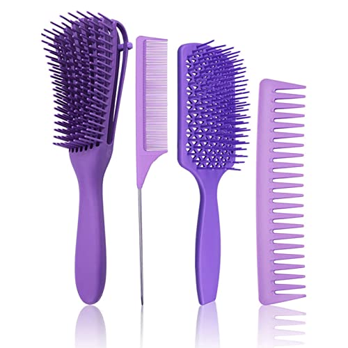 Generic Präzise Haarkamm -Set Professionell Entwirft Nass Trockenstyling Kamm für Frauen, 4pcs Comb Haartruppenset für Tägliche Haarstyling und Pflege, Geeignet für zu Hause und Professionellem von Generic