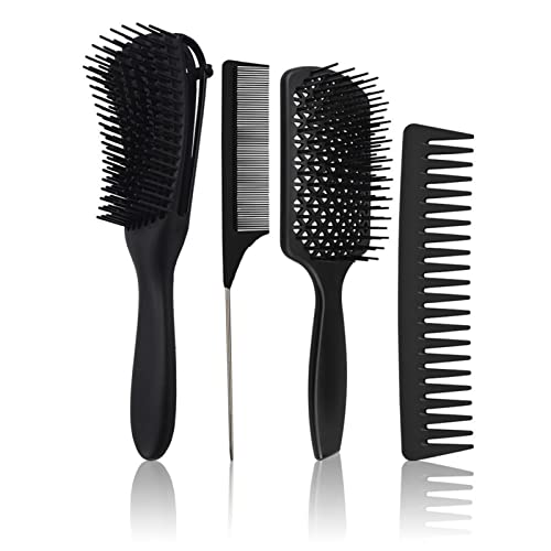 Generic Präzise Haarkamm -Set Professionell Entwirft Nass Trockenstyling Kamm für Frauen, 4pcs Comb Haartruppenset für Tägliche Haarstyling und Pflege, Geeignet für zu Hause und Professionellem von Generic