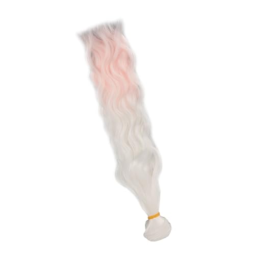 Generic Puppenperücke, 25 Cm in Weißer Länge Rosa Langes Lockiges Handgelenk Gradienten Haare 1 M Breit Zum Ersatz (Typ 1) von Generic