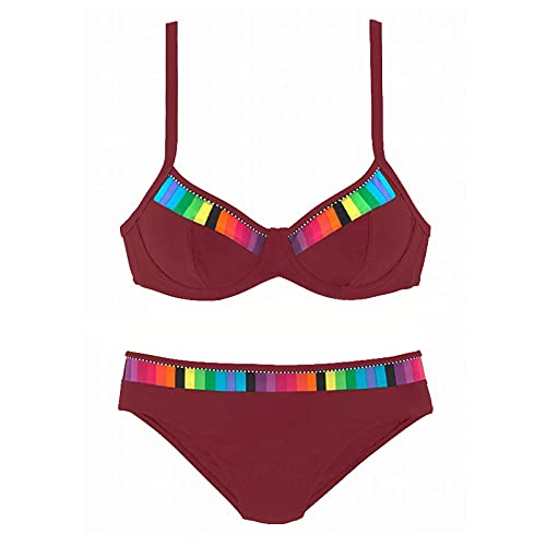 Generic Push Up Bikini Damen Set - Summer Sport Bikini Set mit Trägerlos & Neckholder Bikini Oberteil (A04,S) von Generic