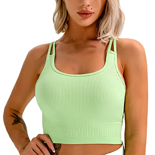 Generic Racerback Yoga BH für Frauen, Reine Farbbreite Saum Elastischer Sport -BH, die Schweiß für Tanz Transportieren (S) von Generic