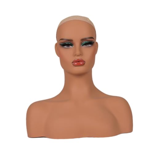 Generic Realistischer weiblicher Mannequin-Kopf, Perücken-Display, Modell, Manikin-Kopf, Büste mit Make-up für Halskette von Generic