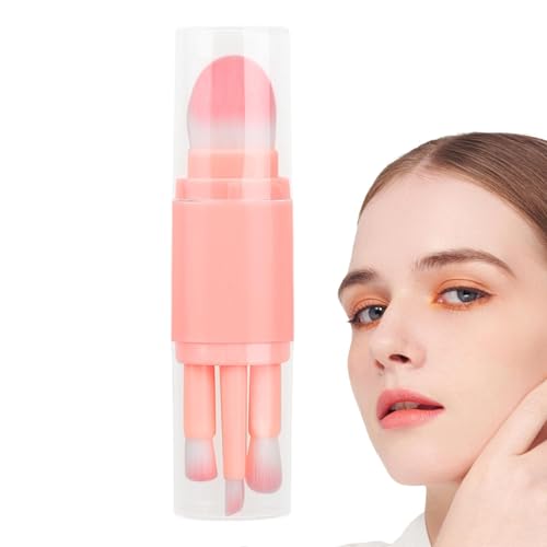 Reise-Make-up-Pinsel-Set, tragbares Make-up-Pinsel-Set - Multitasker 5-in-1-Make-up-Pinsel,All-in-1- -Set, tragbare Gesichtskosmetikpinsel für Lidschatten, Augenbrauen, Eyeliner, Verblenden von Generic