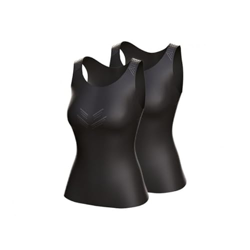 Generic Rocktrail Damen Funktionsunterhemden 2er Set Sportshirt Atmungsaktiv (DE/NL/SE/PL, Alphanumerisch, L, Regular, Regular, Schwarz) von Generic