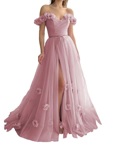 Generic Schulterfreies TüLl-Abschlussballkleid Langes Formelles Abendkleid Mit 3D-Blume A-Linie RüCkenfreies Prinzessinnenkleid Mit Schlitz Dusty Rose 12 Generic Schulterfreies TüLl-Abschlussballkleid Langes Formelles Abendkleid Mit 3D-Blume A-Linie RüCkenfreies Prinzessinnenkleid Mit Schlitz Dusty Rose 12 von Generic