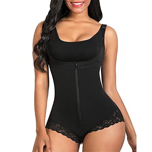 Generic Shapewear for Frauen Tummy Control Fajas Kolumbianas Gürteln Butt Lifter Reißverschluss Bodysuit schlankerer Körper Shaper (Color : Black, Size : L) von Generic