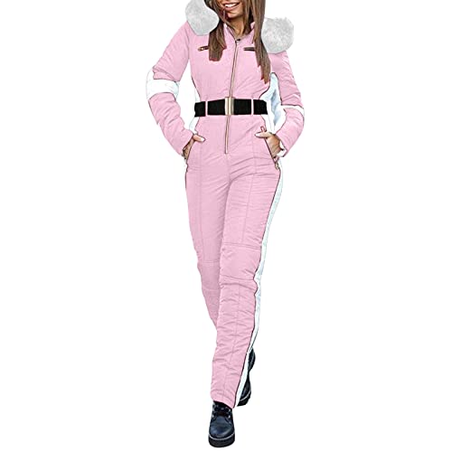 Skianzug Damen Einteiler Skioverall Snowboard Wasserdicht Schneeanzug Winter Warme Schneejacke Skifahren Sätze Outdoor Sport Skisuit Streifen Einteilig Jumpsuit Schneeoverall Overall von Generic