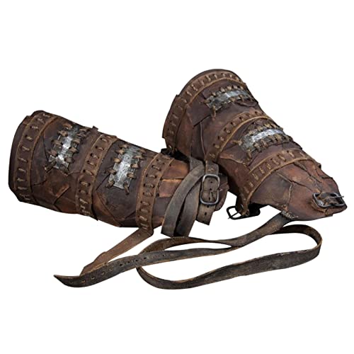 Generic Steampunk Armschützer | Mittelalterliche PU Leder Schnalle Armschienen | Retro Ritter Leder Kampfarmschutz Verstellbare Armschienen Im Langen Stil Für Party Cosplay Für Herren von Generic