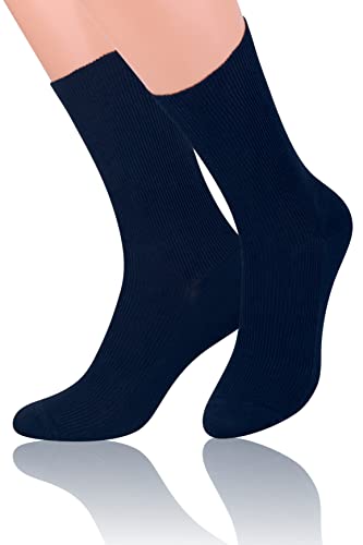 Generic Steven 018 DIABETIKER SOCKEN Herren Damen OHNE GUMMI Baumwolle GESUNDHEITSSOCKEN (39/42, Dunkelnavy) von Generic