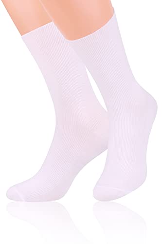 Generic Steven 018 DIABETIKER SOCKEN Herren Damen OHNE GUMMI Baumwolle GESUNDHEITSSOCKEN (39/42, Weiß) von Generic