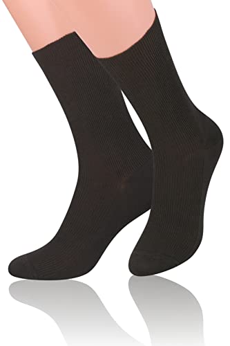 Generic Steven 018 DIABETIKER SOCKEN Herren Damen OHNE GUMMI Baumwolle GESUNDHEITSSOCKEN (43/46, Braun) von Generic