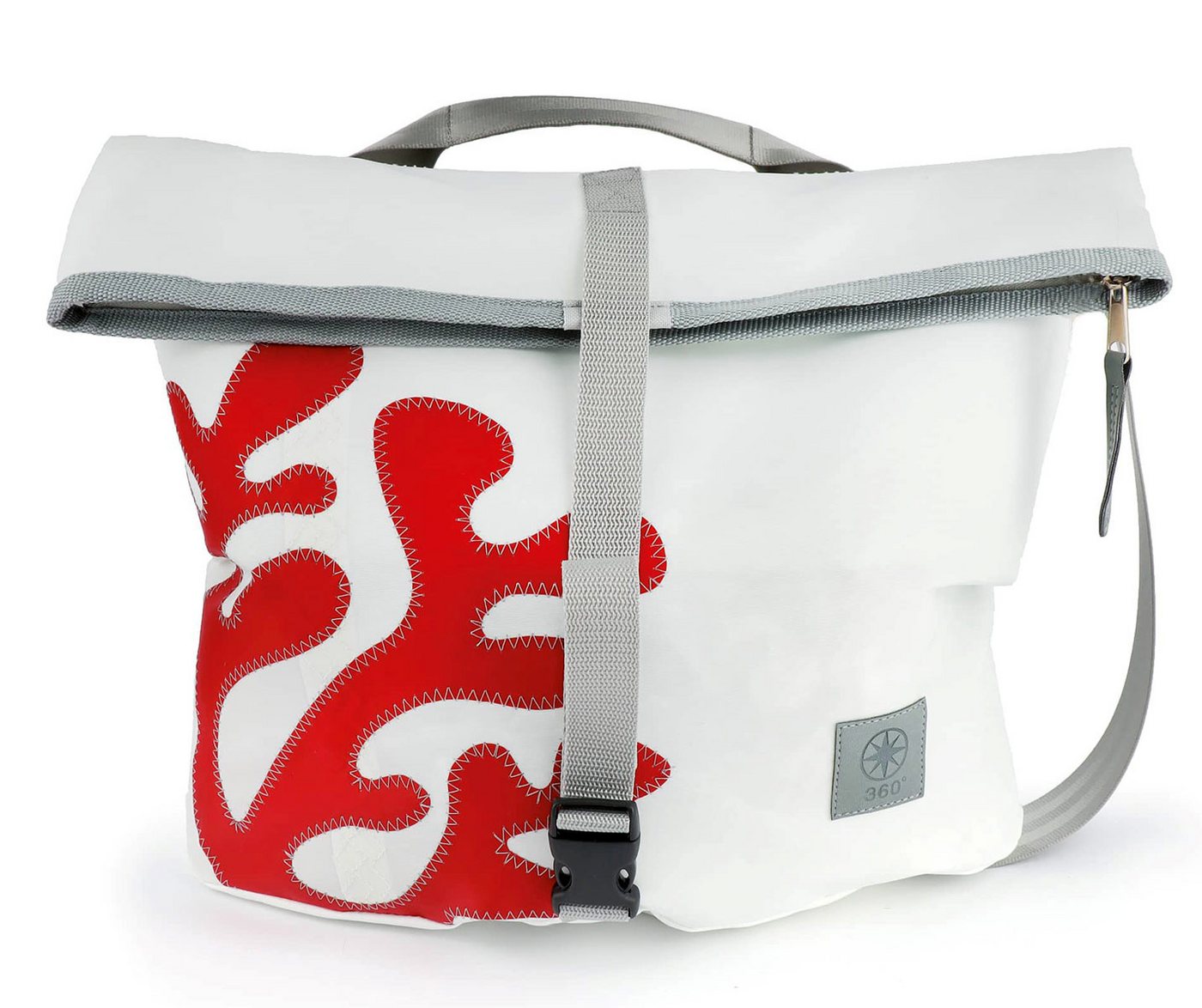 360Grad Strandtasche Einkaufstasche Strandtasche Tender City Weiss Rot Koralle, recycling von 360Grad