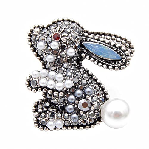 Generic Strassonstone Kaninchen Brosche Shinny Bunny Brosche Ostern Glitter Abzeichen Karton Tier Brosche Schmuck Geschenk Für Frauen Mädchen von Generic