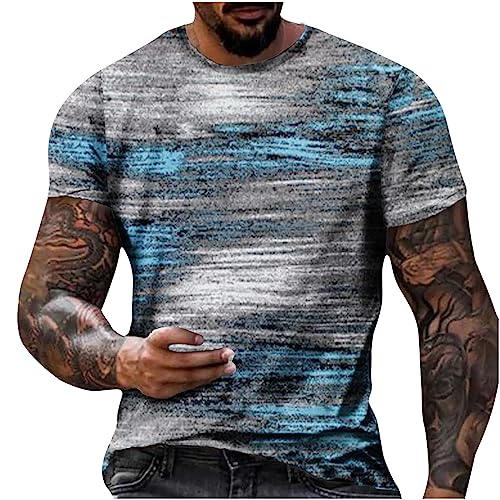 Generic T Shirt Herren Stretch Baumwolle Tops Sommer Regular Oberteile Basic Workout Sportshirt Atmungsaktiv Workout Outdoorshirt 2024 Slim Fit Laufshirt Passform Wandershirt Angebote Herren von Generic