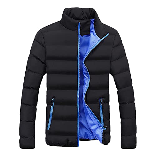 Generic Übergangsjacke Herren Herbst Schwarz Steppjacke Warm Oversized Lange ärmel Jacke Herren Winterjacke Sportlich Wasserdicht Atmungsaktiv Fahrradjacke Daunenjacke Trainingsjacke Outdoorjacke 4XL von Generic